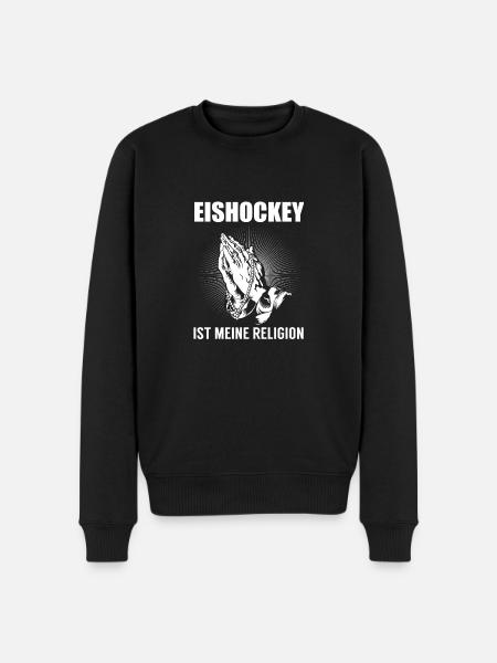 Eishockey - meine Religion - Männer Premium Bio Pullover - Schwarz