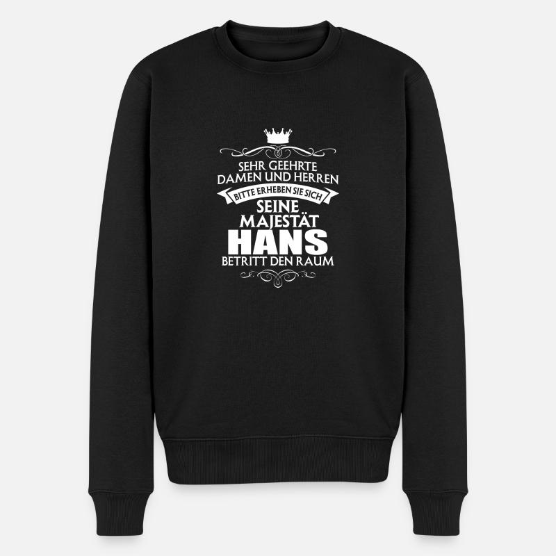 HANS - Majestät - Männer Premium Bio Pullover - Schwarz