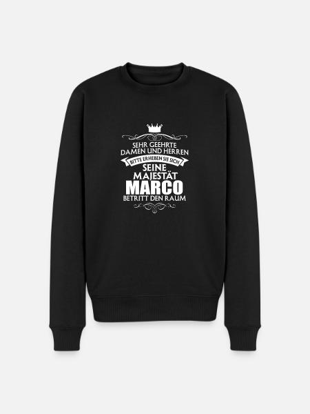 MARCO - Majestät - Männer Premium Bio Pullover - Schwarz
