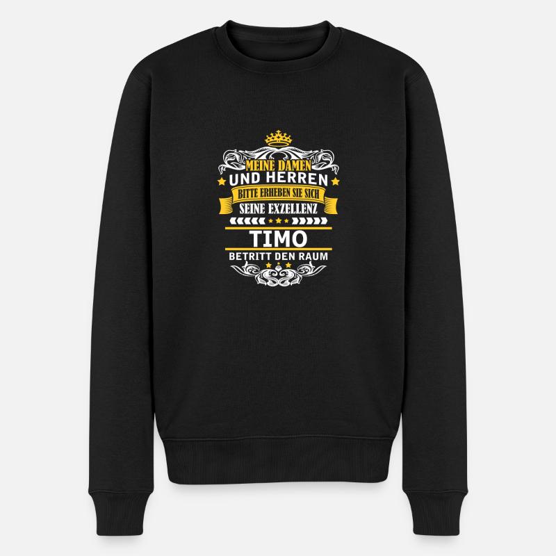 TIMO - Männer Premium Bio Pullover - Schwarz