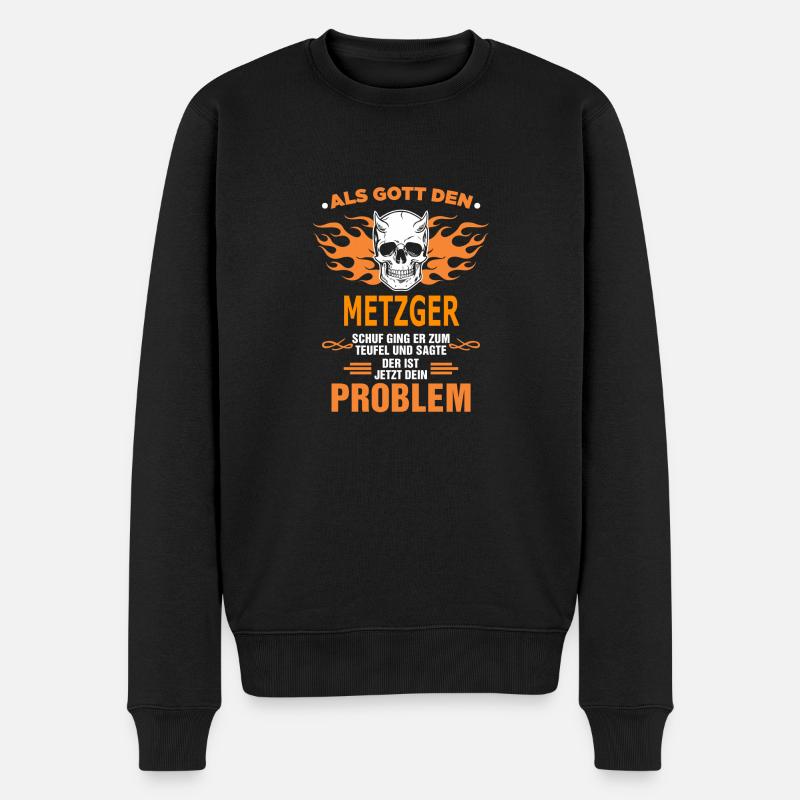 METZGER - Männer Premium Bio Pullover - Schwarz