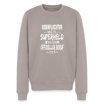 EISENFLECHTER - Männer Premium Bio Pullover - Taupe - Vorne - Nico (187cm)