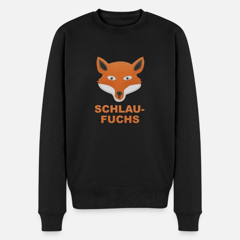 Schlaufuchs Aufnäher - Männer Premium Bio Pullover - Schwarz
