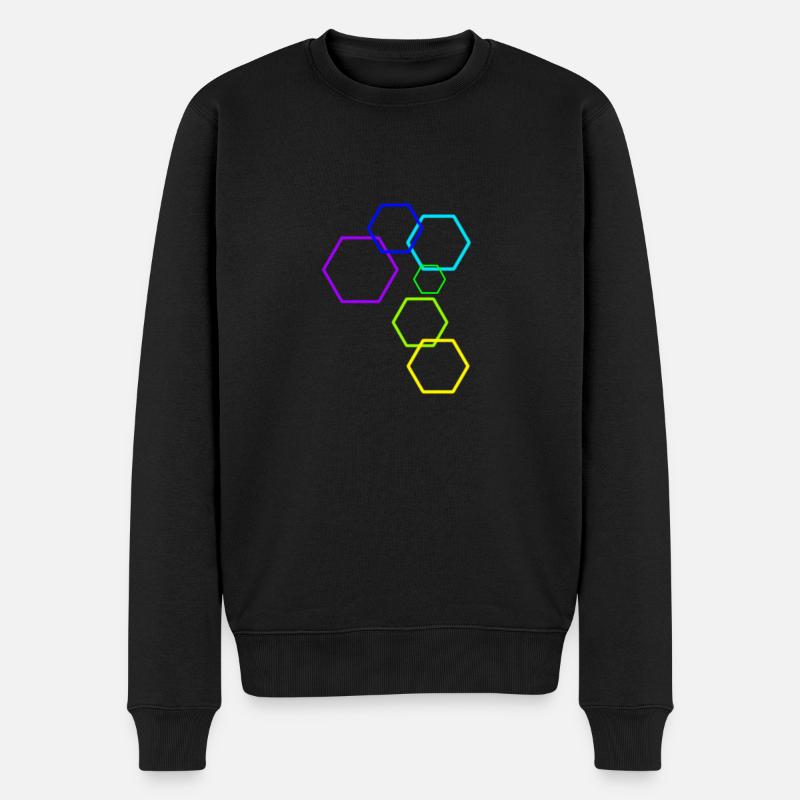 Das Konstrukt [Hexagon] - Männer Premium Bio Pullover - Schwarz