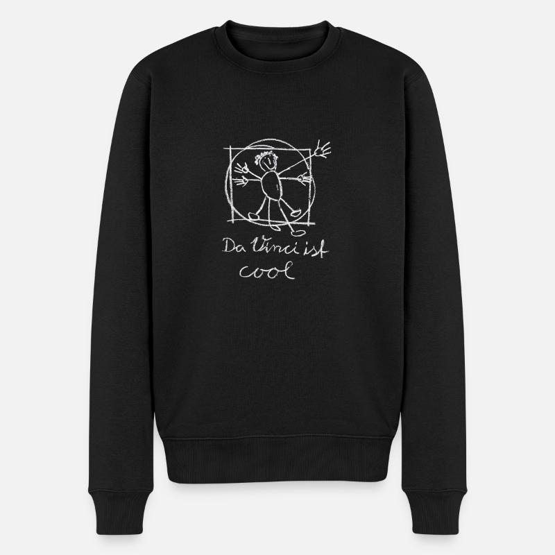 da Vinci ist cool, Vitruv, Kinder-art - Männer Premium Bio Pullover - Schwarz