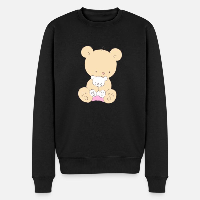 Bear with Teddy Bear - Pull Premium bio Homme - noir