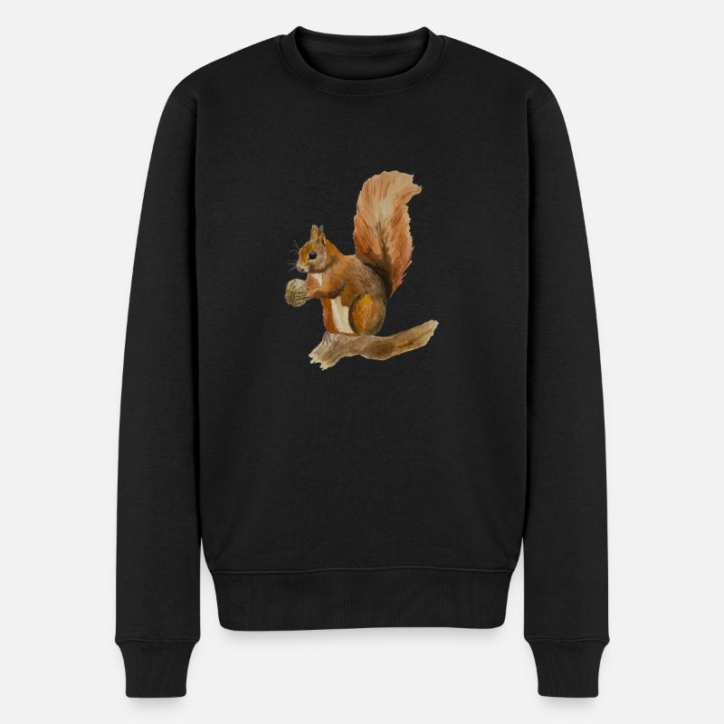 Eichhörnchen - Männer Premium Bio Pullover - Schwarz