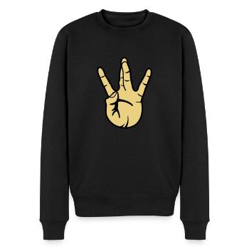 westside hand - Männer Premium Bio Pullover - Schwarz - Vorne - Nico (187cm)