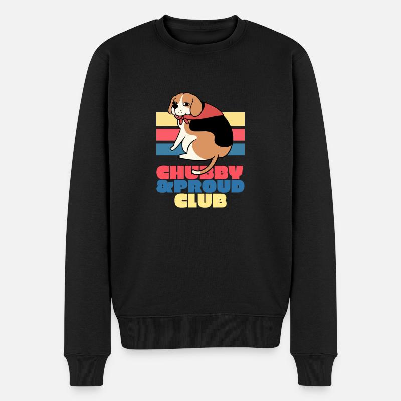 Chubby and Proud Club - Männer Premium Bio Pullover - Schwarz