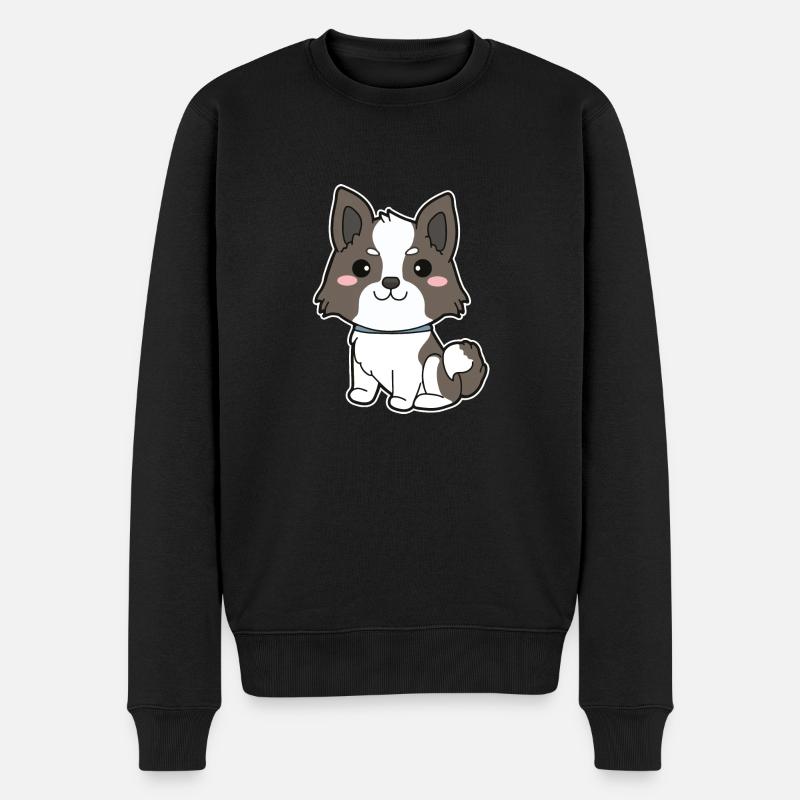 Border Collie - Pull Premium bio Homme - noir
