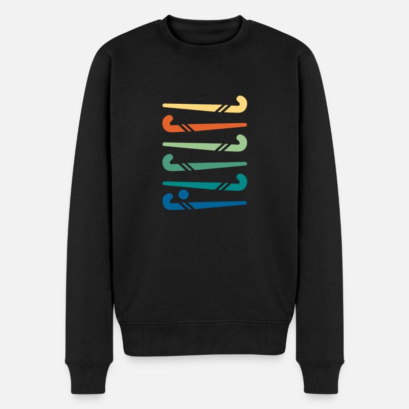 Hockeyschläger bunt - Männer Premium Bio Pullover - Schwarz