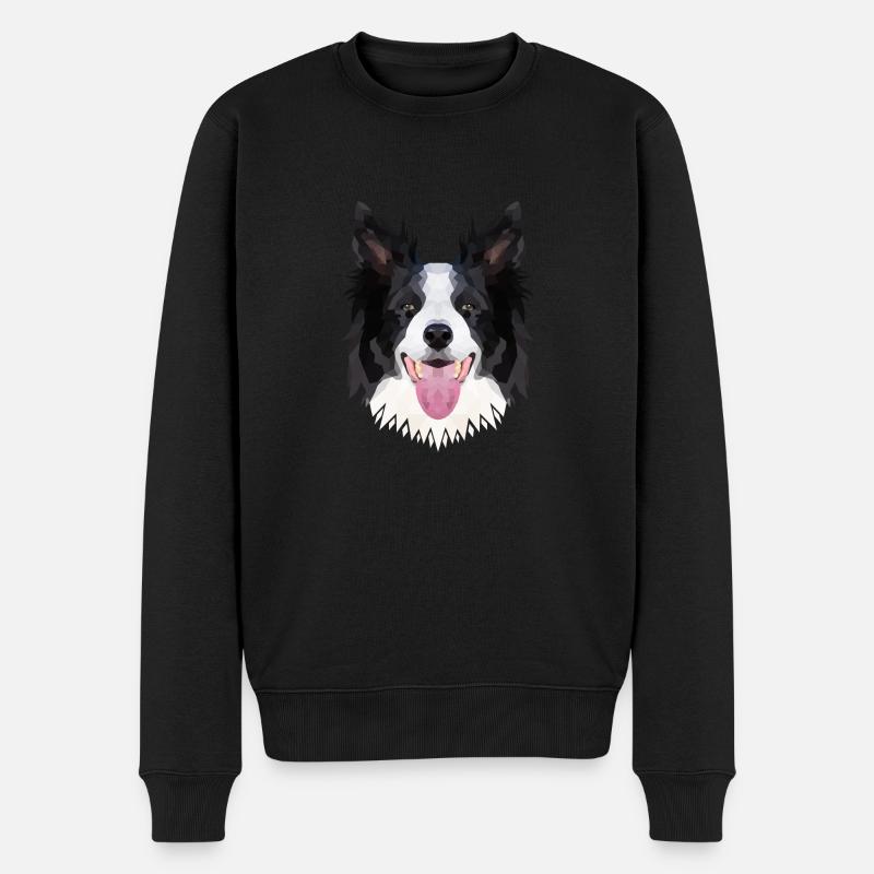 Polyart Border Collie - Pull Premium bio Homme - noir