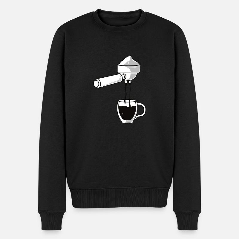 Espresso Siebträger Shot im Glas Kaffeeliebhaber - Männer Premium Bio Pullover - Schwarz