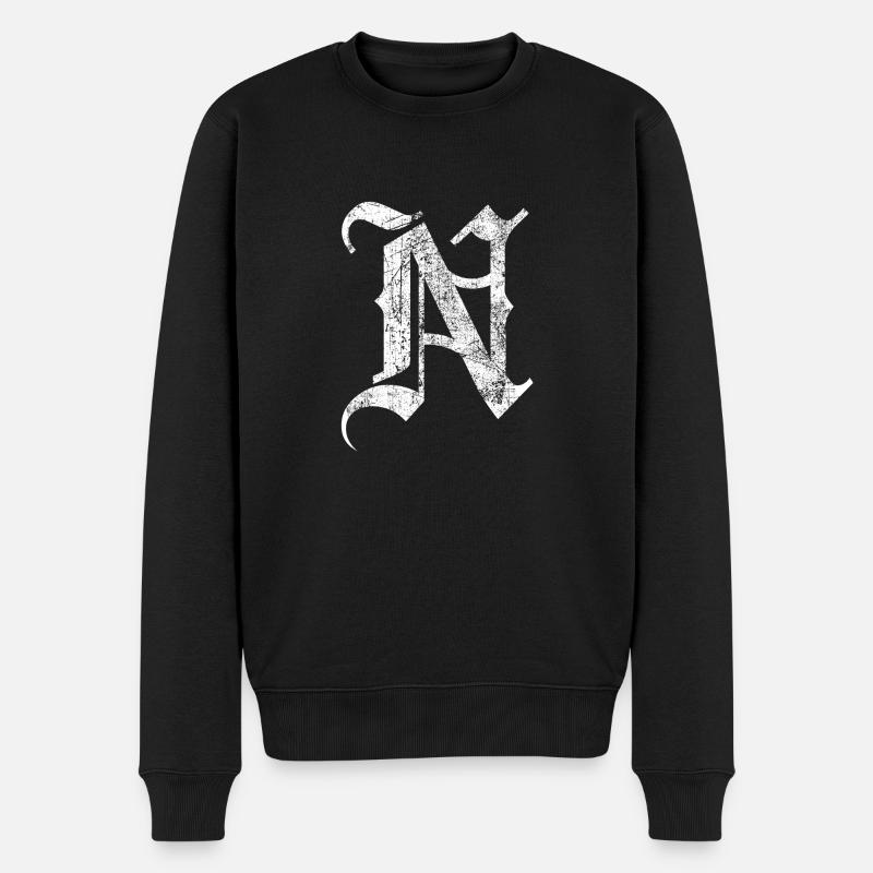 Tshirt alphabet initial N - Pull Premium bio Homme - noir