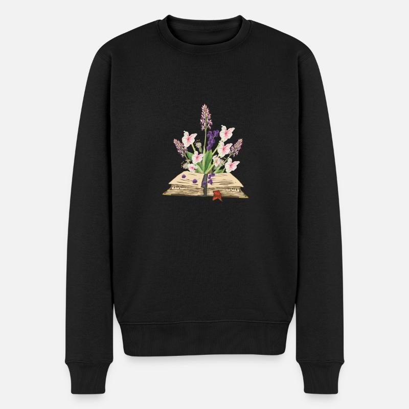 Fleurs sauvages - Herbes - Pull Premium bio Homme - noir