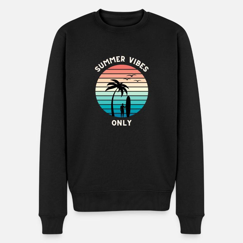 Sommer vibes only - Männer Premium Bio Pullover - Schwarz