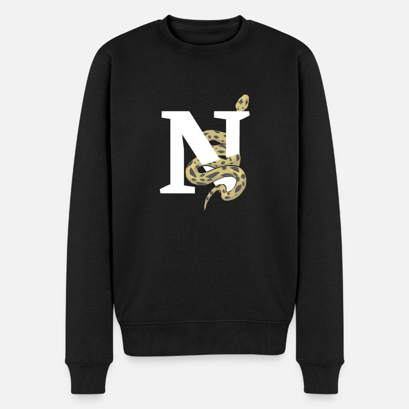 Lettre n serpent - Pull Premium bio Homme - noir