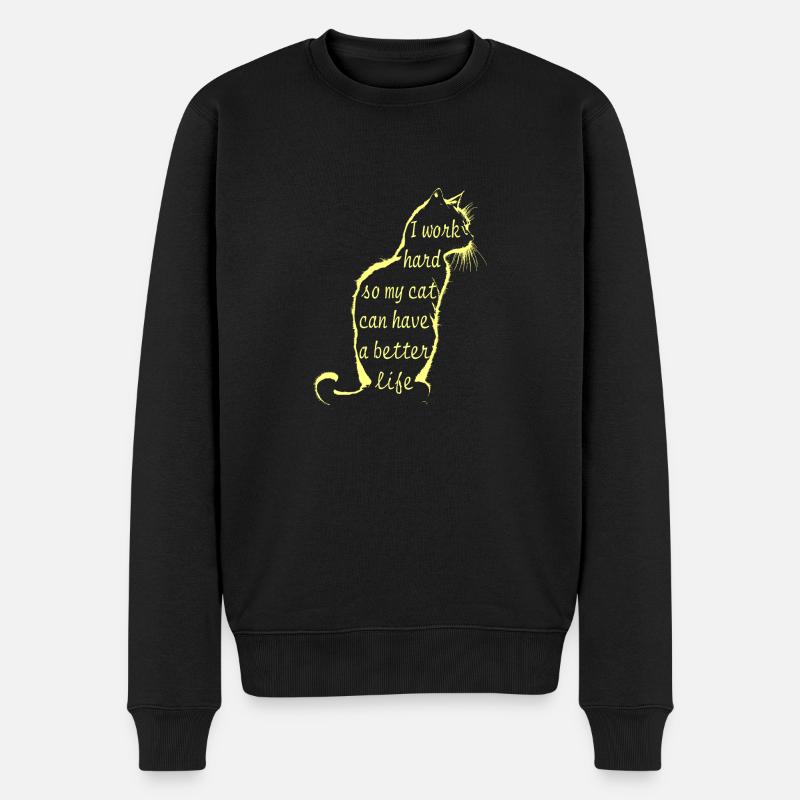 Travailler pour chat - Pull Premium bio Homme - noir