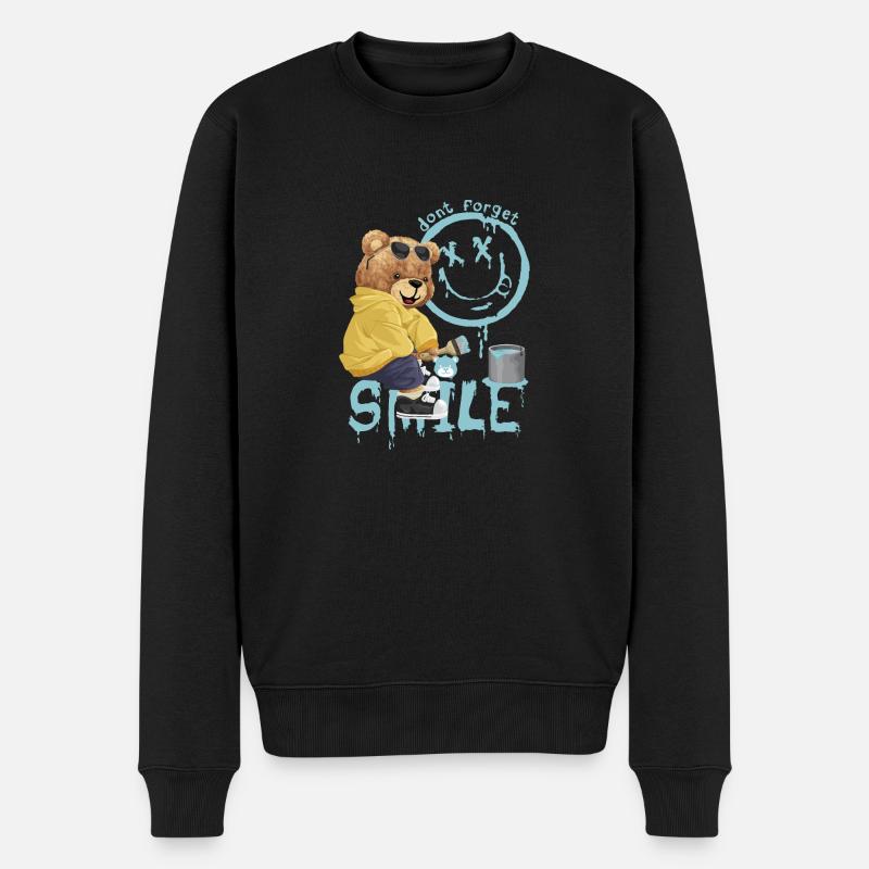 N’oubliez pas de sourire - Pull Premium bio Homme - noir