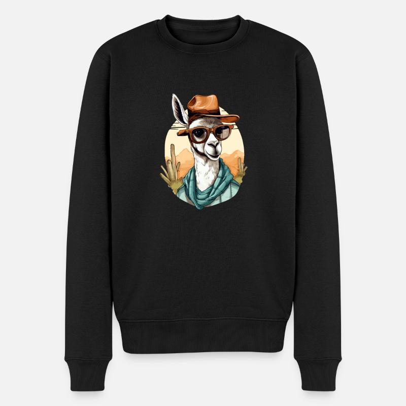 Goki le lama - Pull Premium bio Homme - noir