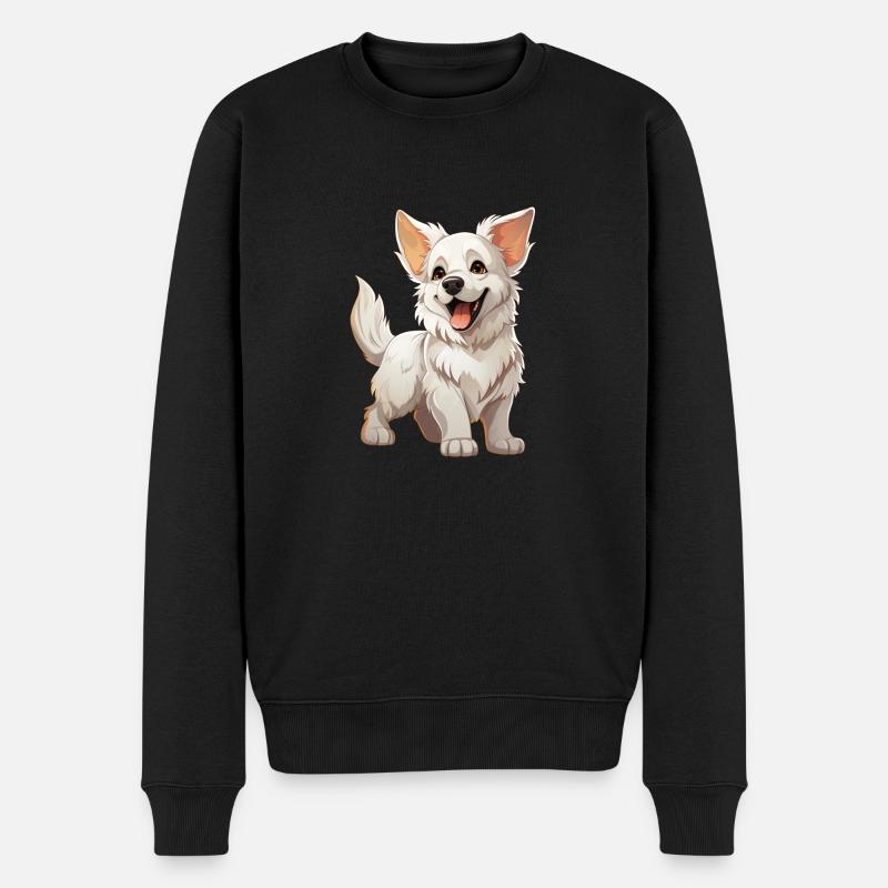 Petit chien de berger blanc - Pull Premium bio Homme - noir