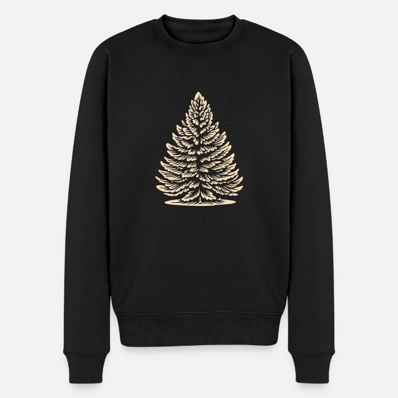 Weihnachtliche Grüße Fichte - Männer Premium Bio Pullover - Schwarz