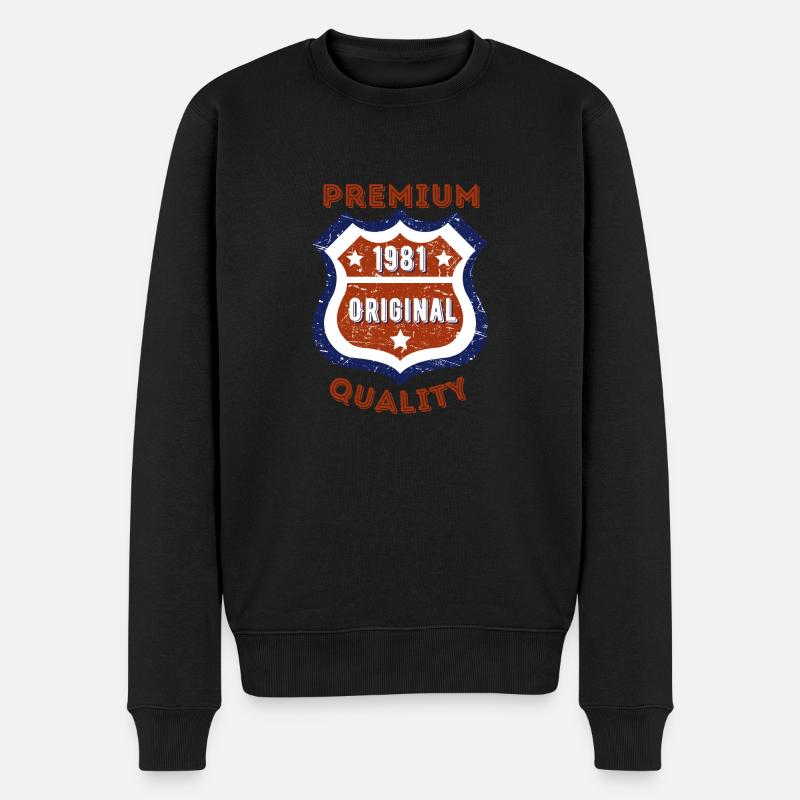 Premium-Qualität 1981 - Männer Premium Bio Pullover - Schwarz