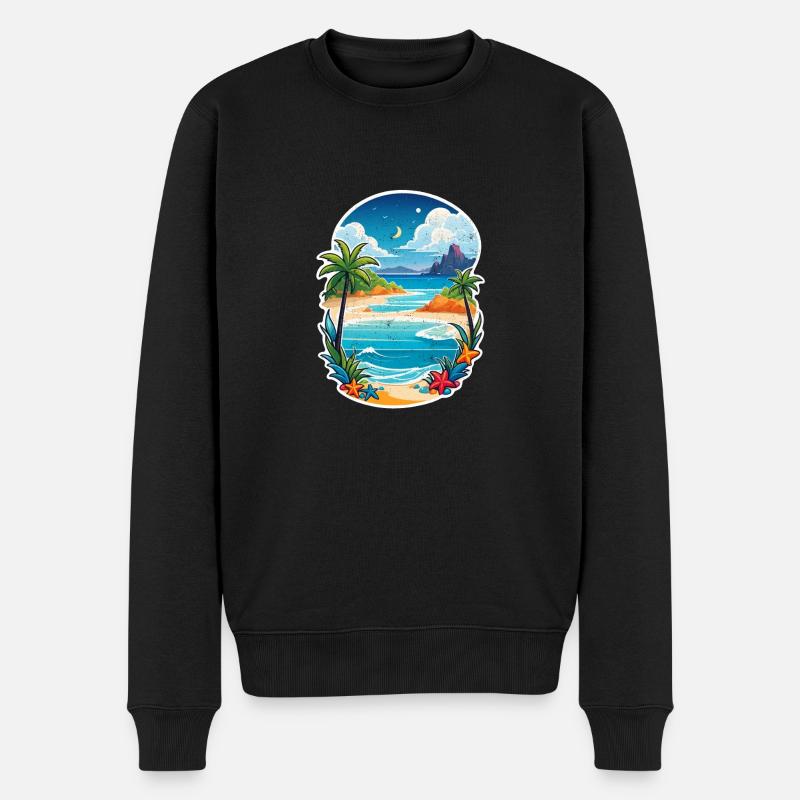 Strandurlaub Sonne Meer - Männer Premium Bio Pullover - Schwarz