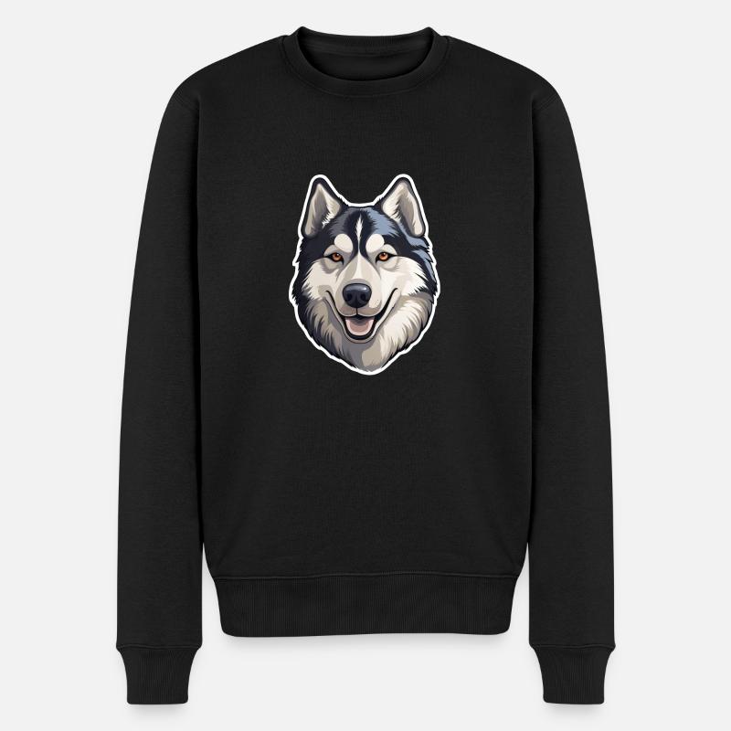 Husky sibérien - Pull Premium bio Homme - noir