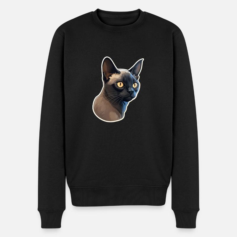 Chat birman - Pull Premium bio Homme - noir