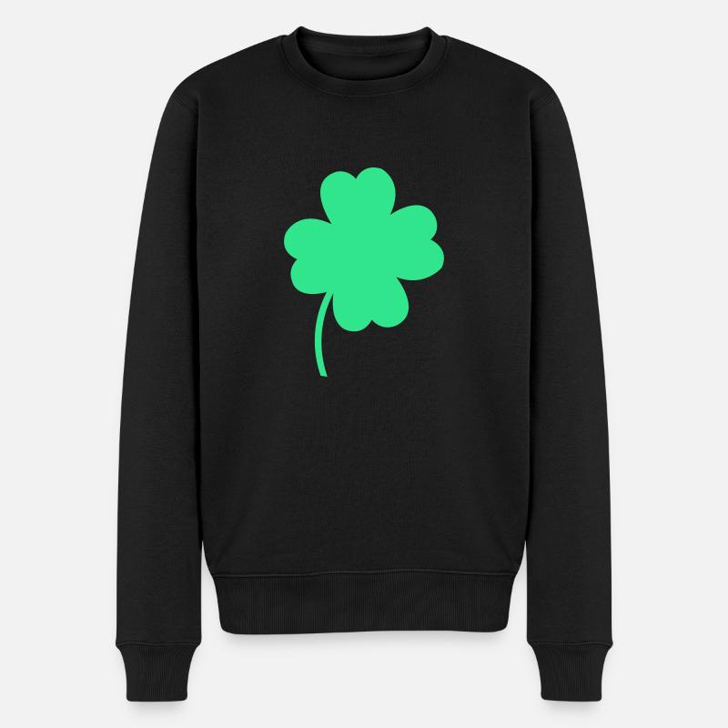 kleeblatt - Männer Premium Bio Pullover - Schwarz