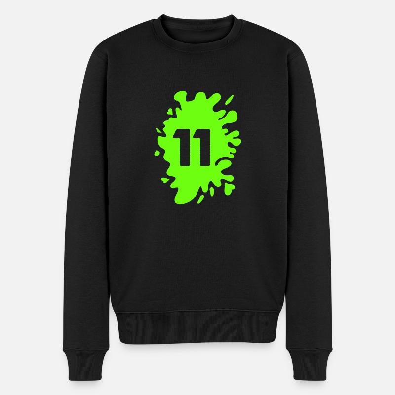 klecks 11 - Männer Premium Bio Pullover - Schwarz
