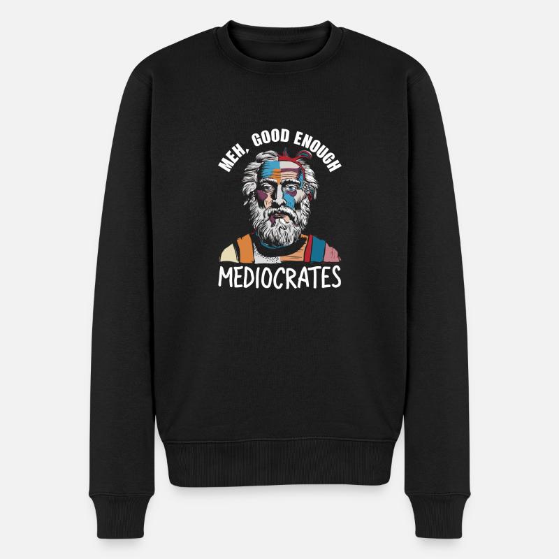 Entspannt durch Philosophie - Männer Premium Bio Pullover - Schwarz