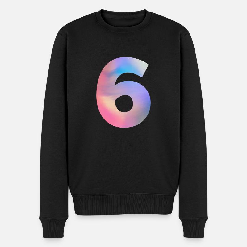 Bunte Zahl 7 - Männer Premium Bio Pullover - Schwarz