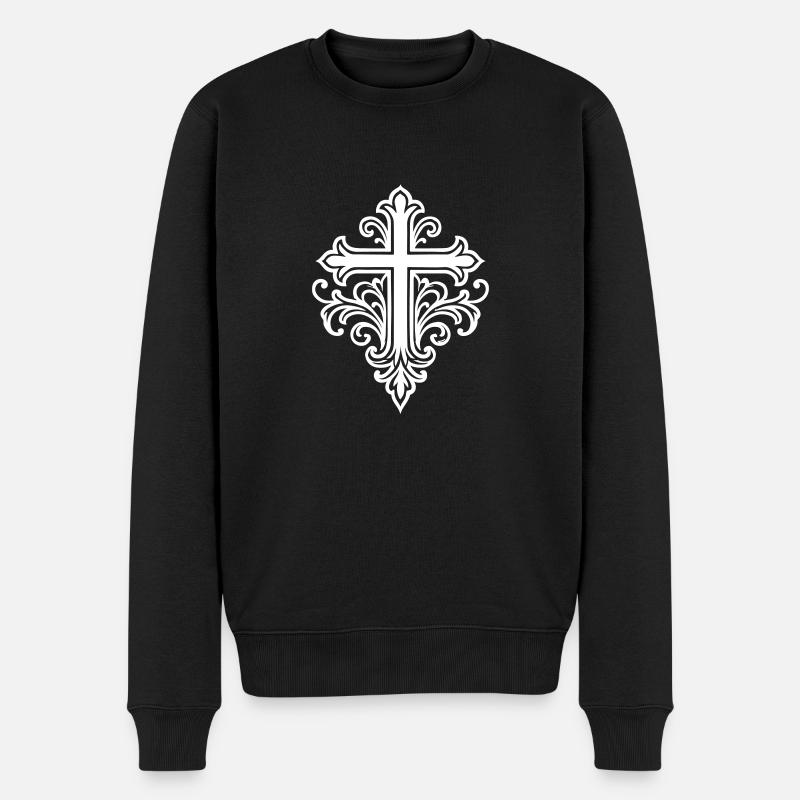 Croix Symbole Christianisme - Pull Premium bio Homme - noir
