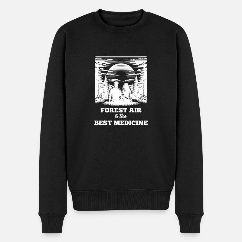 Natur-Spruch - Männer Premium Bio Pullover - Schwarz