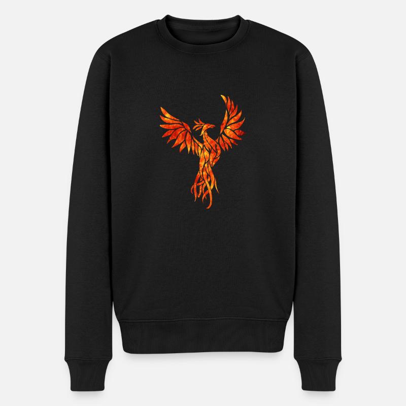 Feuer phoenix - Männer Premium Bio Pullover - Schwarz