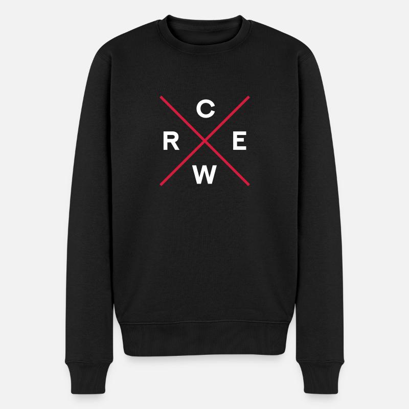 crew - Männer Premium Bio Pullover - Schwarz
