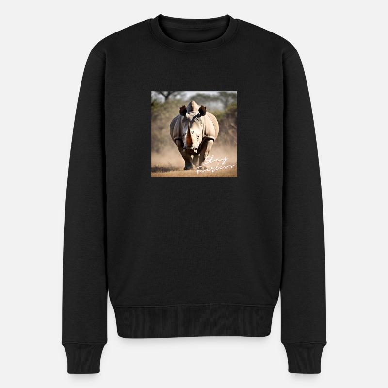 Restez intrépide - Rhino Design - Pull Premium bio Homme - noir