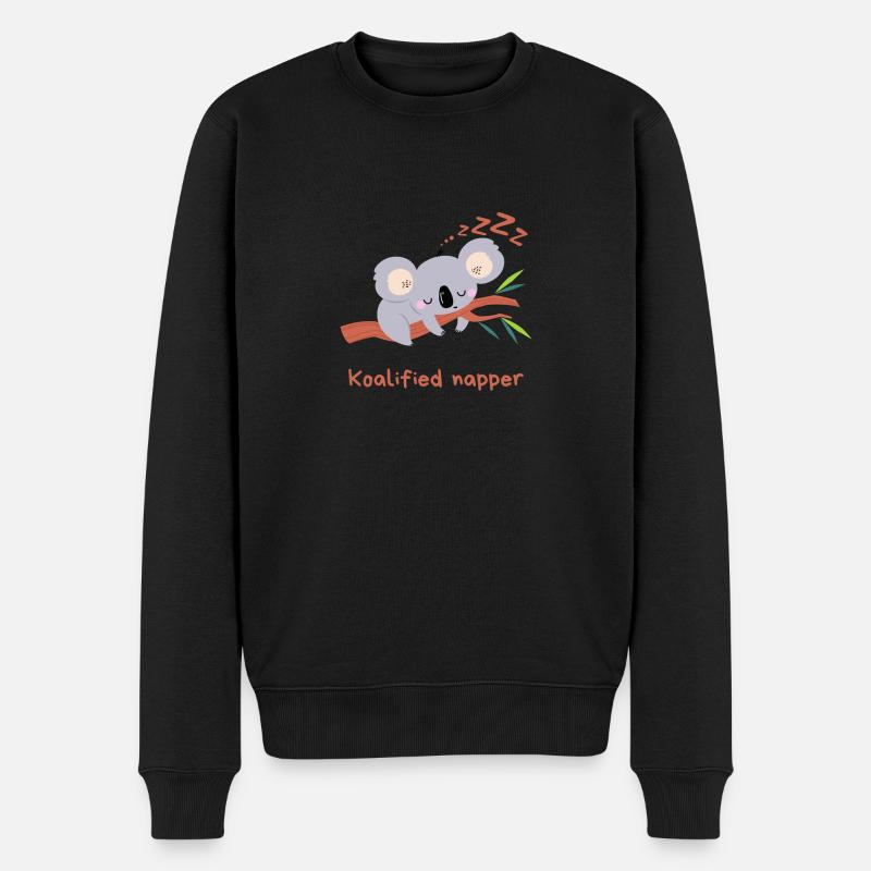 Koalified napper - Männer Premium Bio Pullover - Schwarz