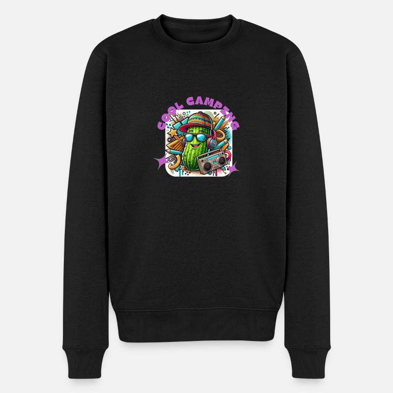 Cool Camping Gurkiii - Männer Premium Bio Pullover - Schwarz