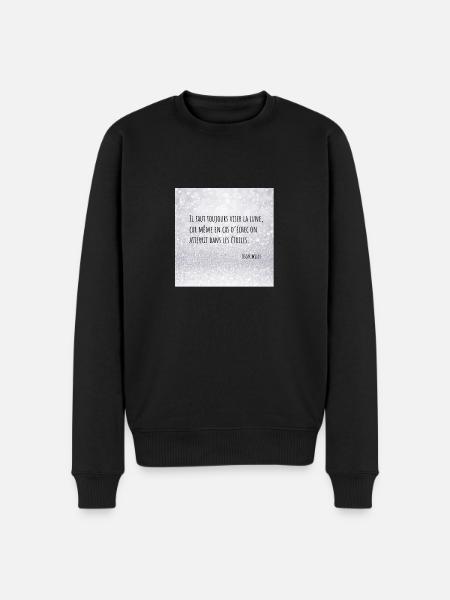 Zitat Traum - Männer Premium Bio Pullover - Schwarz