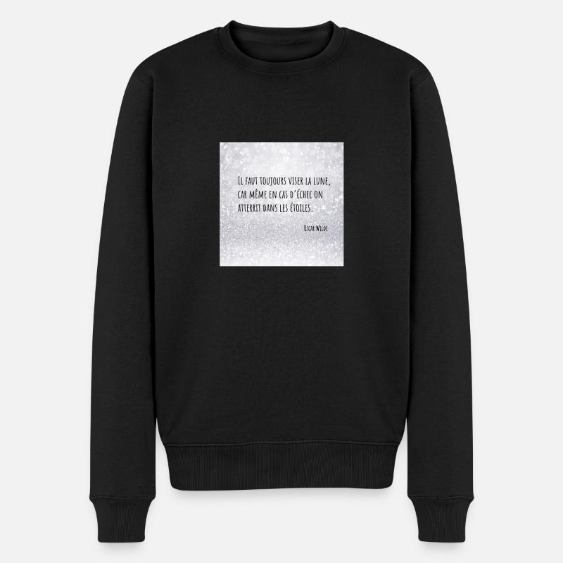 Zitat Traum - Männer Premium Bio Pullover - Schwarz