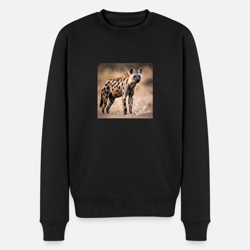 Stay Fearless - Hyänen Design - Männer Premium Bio Pullover - Schwarz