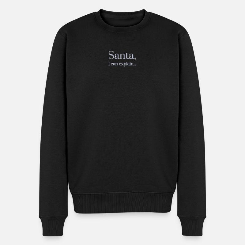 Dicton du Père Noël brodé - Pull Premium bio Homme - noir
