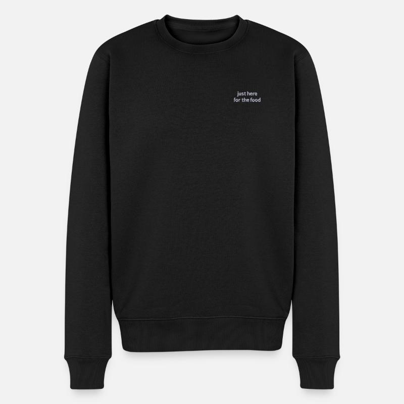 Foodlover Spruch bestickt - Männer Premium Bio Pullover - Schwarz