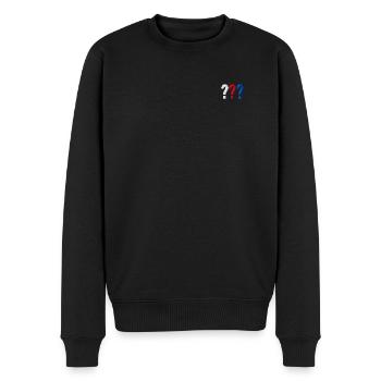 Die Drei ??? kleines Logo Stick - Männer Premium Bio Pullover - Schwarz - Vorne - Nico (187cm)