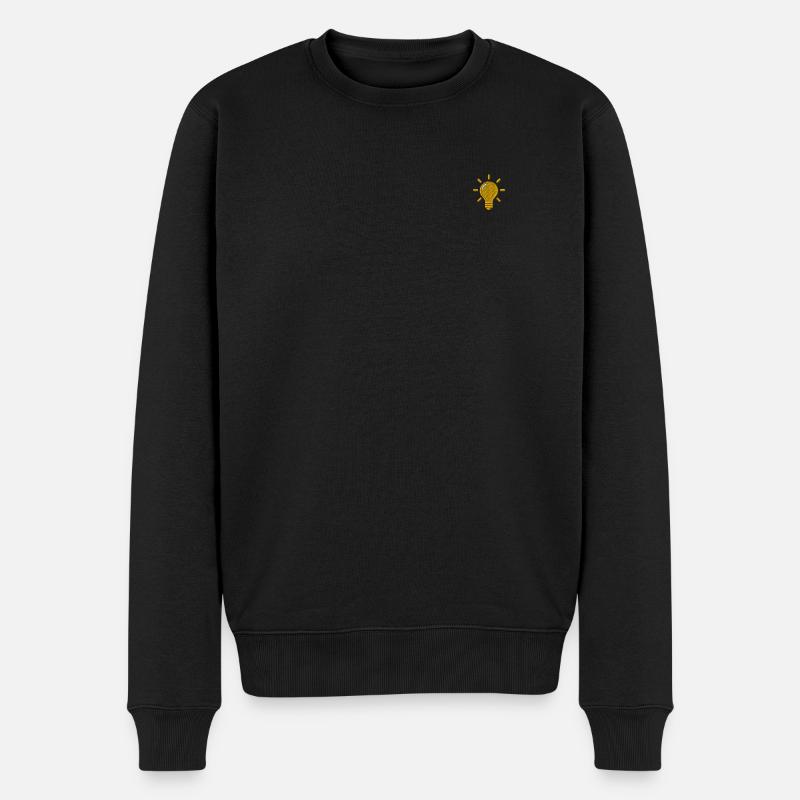 Glühbirne - Männer Premium Bio Pullover - Schwarz