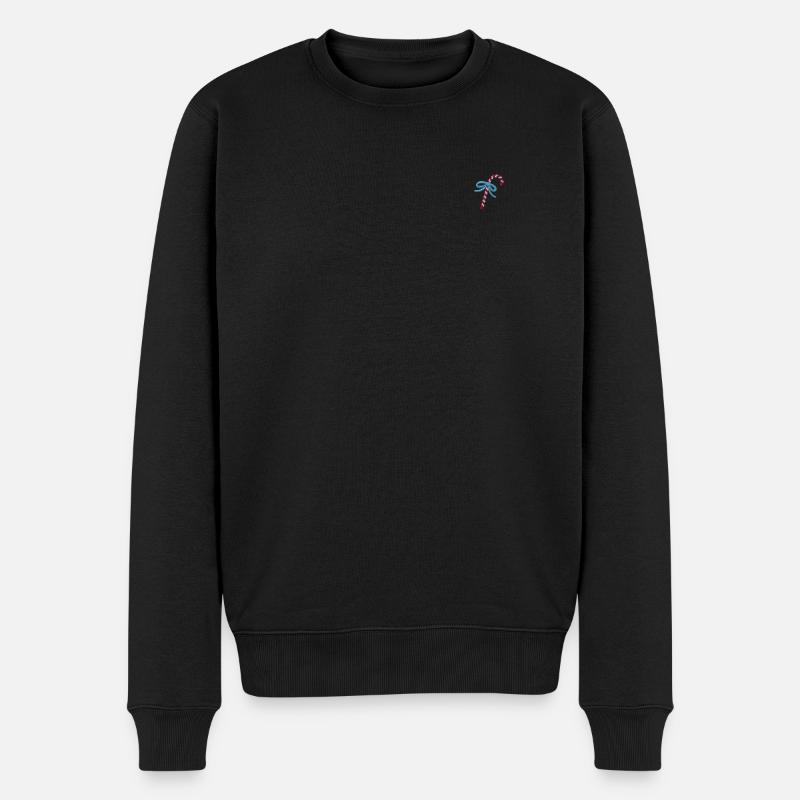 Weihnachtssüßigkeiten bestickt - Männer Premium Bio Pullover - Schwarz