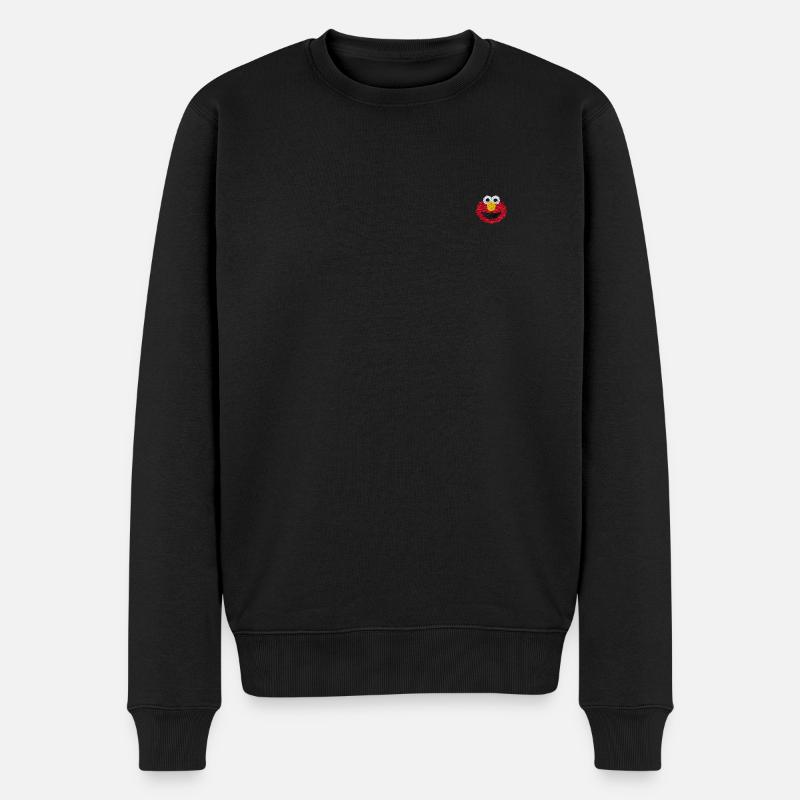 Rue Sésame Elmo Broderie - Pull Premium bio Homme - noir